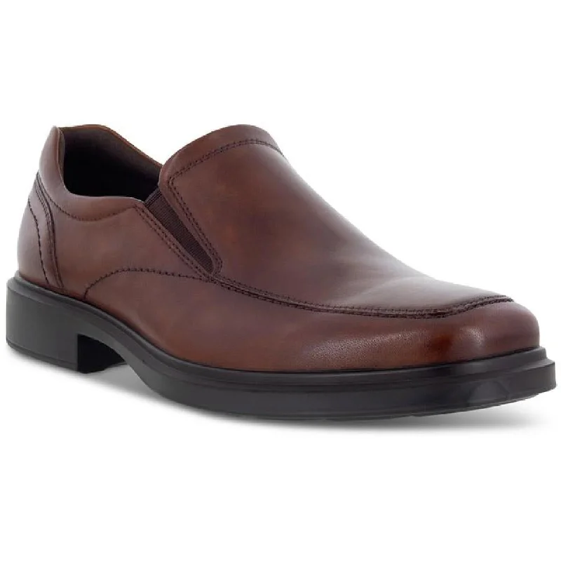 Loafers with slip-resistant soles-ECCO Mens Helsinki 2.0 Leather Square Toe Loafers