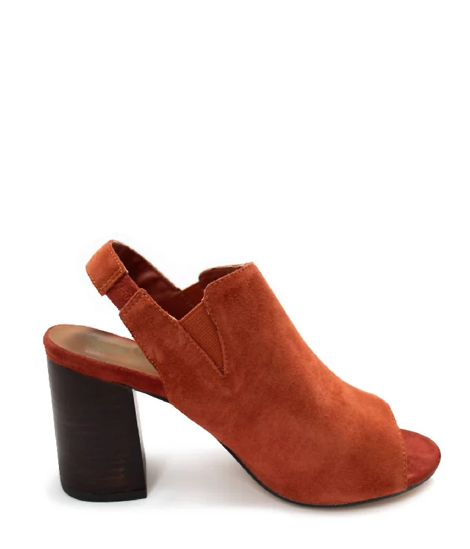 cheap running shoes online-Women's Stonecrest Heeled Mule In Rust Suede