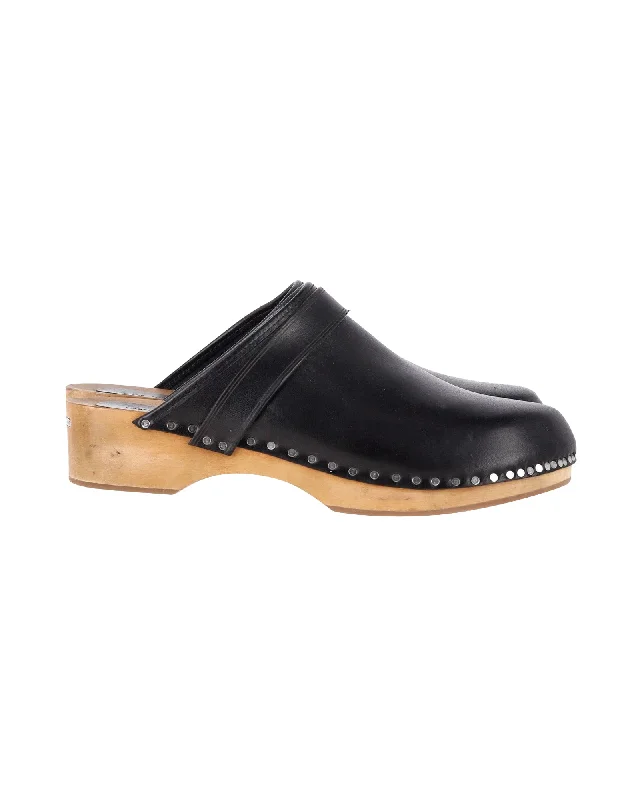 running shoes for paved streets-Isabel Marant Thalie Clogs in Black Leather