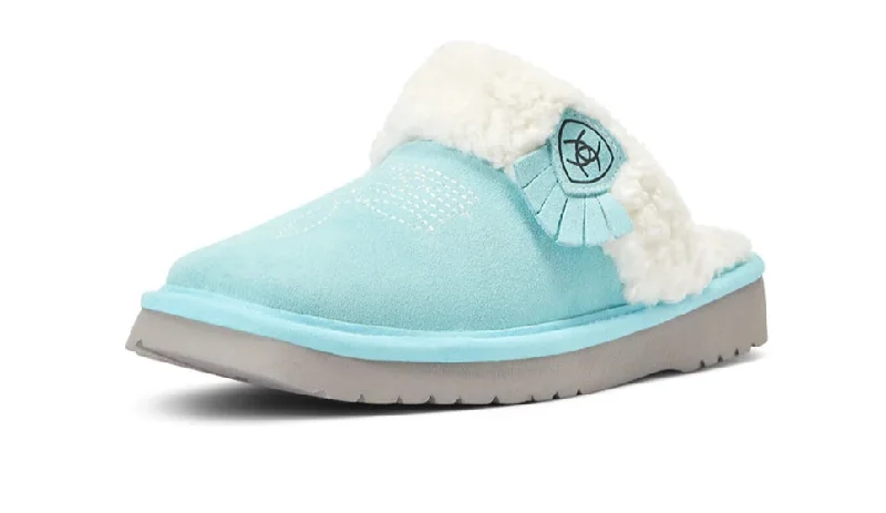 running shoes with light hues-ARIAT- Women's Square Toe Slippers Jackie ( Blue )