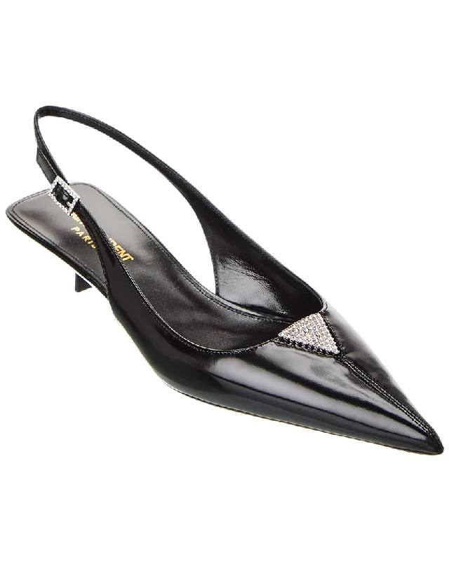 Saint Laurent Cherish 30 Leather Slingback Pump