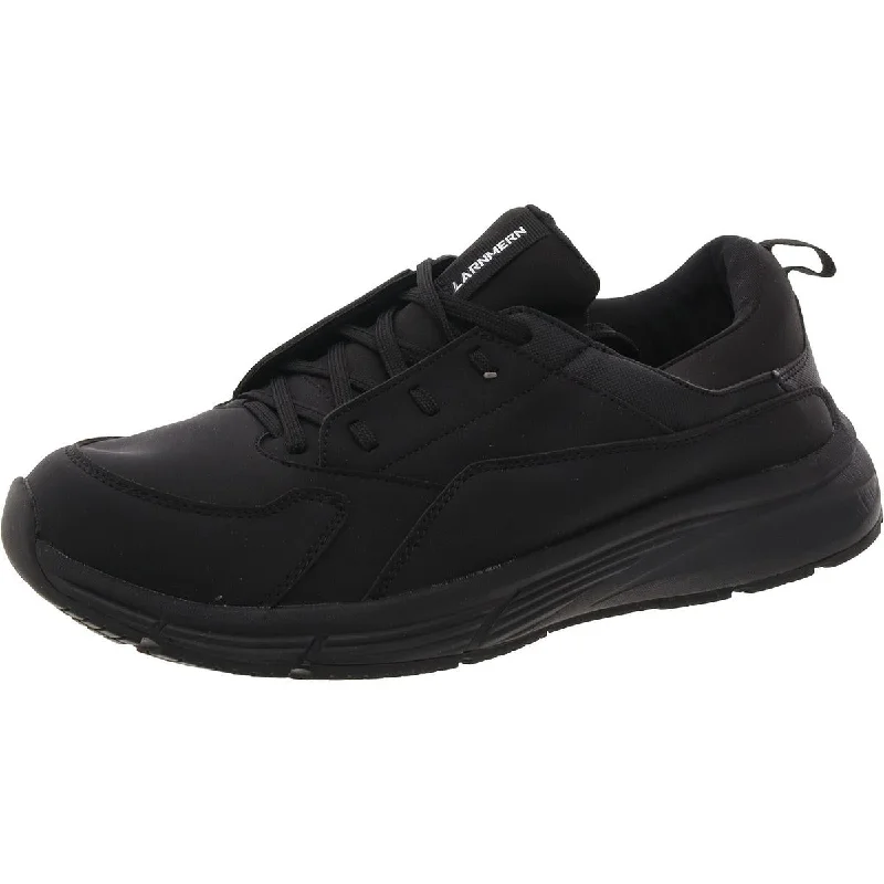 running shoes with lightweight foam-Mens Faux Leather Trainer Running & Training Shoes