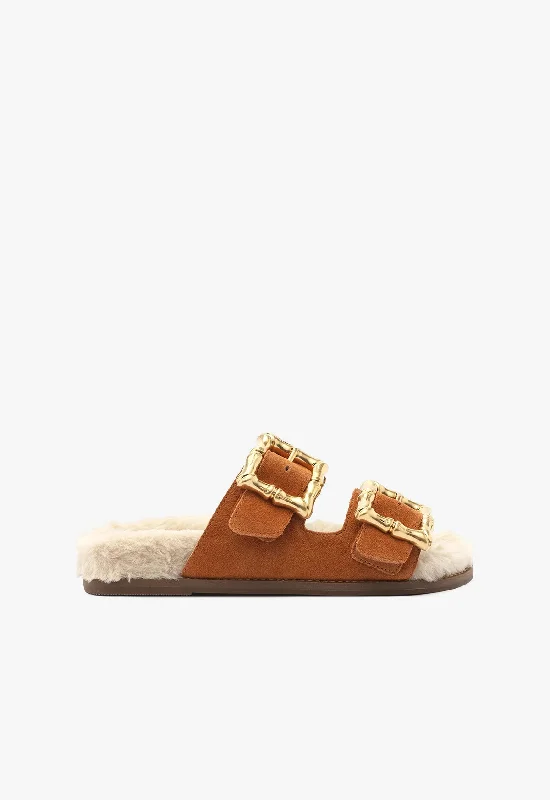 Flats in central community-Enola Weekend Sporty Cow Suede Sandal