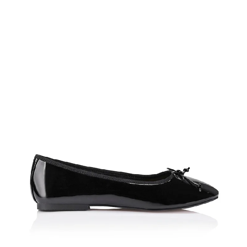 Flats near fitness trails-Ballerina Ballet Flats - Black Patent