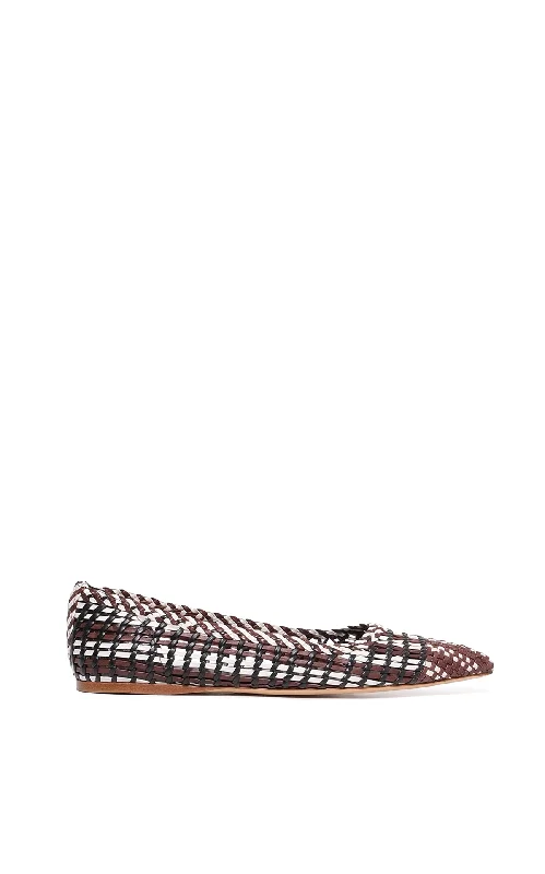 Flats with stylish design-Aurora Braided Flat Shoe in Chocolate Multi Leather