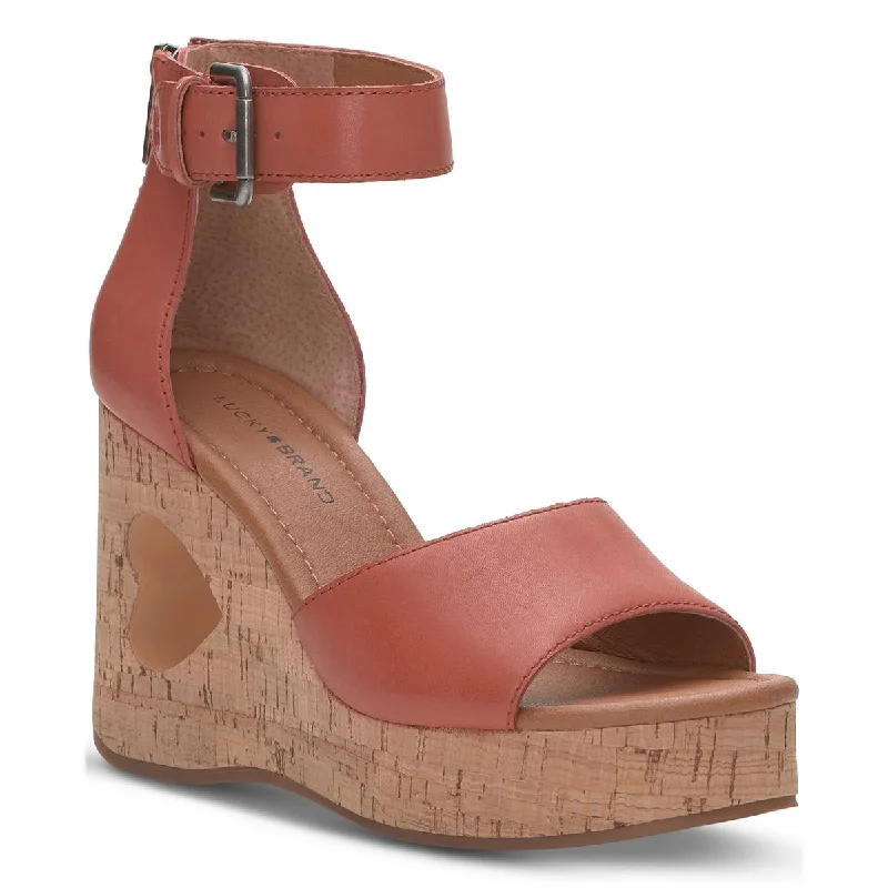 Lucky Brand Womens LKHIMMY Leather Dressy Wedge Sandals