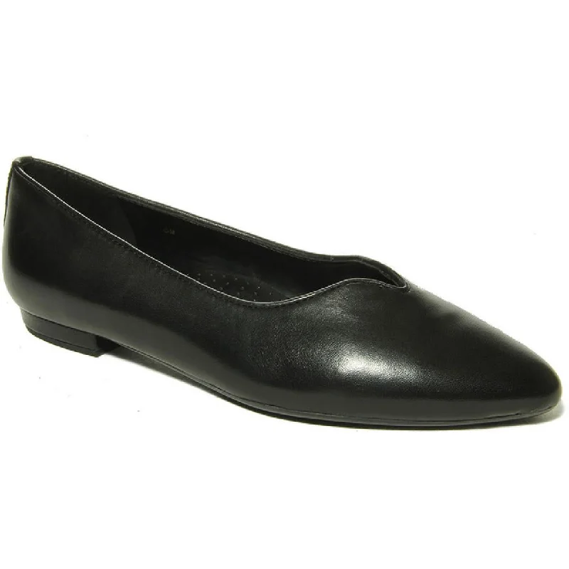 Flats in central hub-VANELi Womens Ganet Leather Slip On Pointed Toe Flats