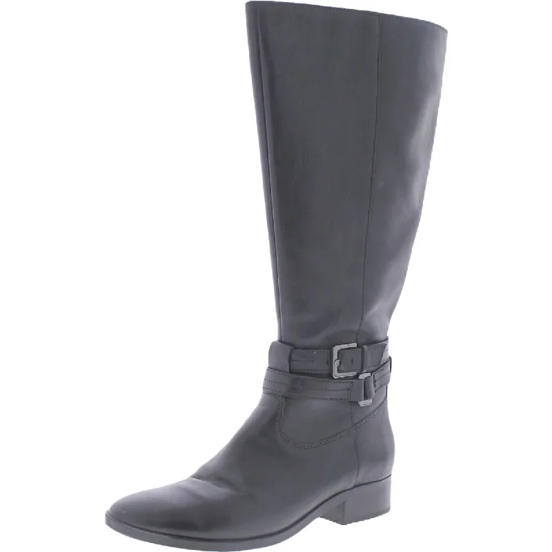 sandals with shock resistant-Are boots good for commuting-Naturalizer Womens REID Leather Wide Calf Knee-High Boots