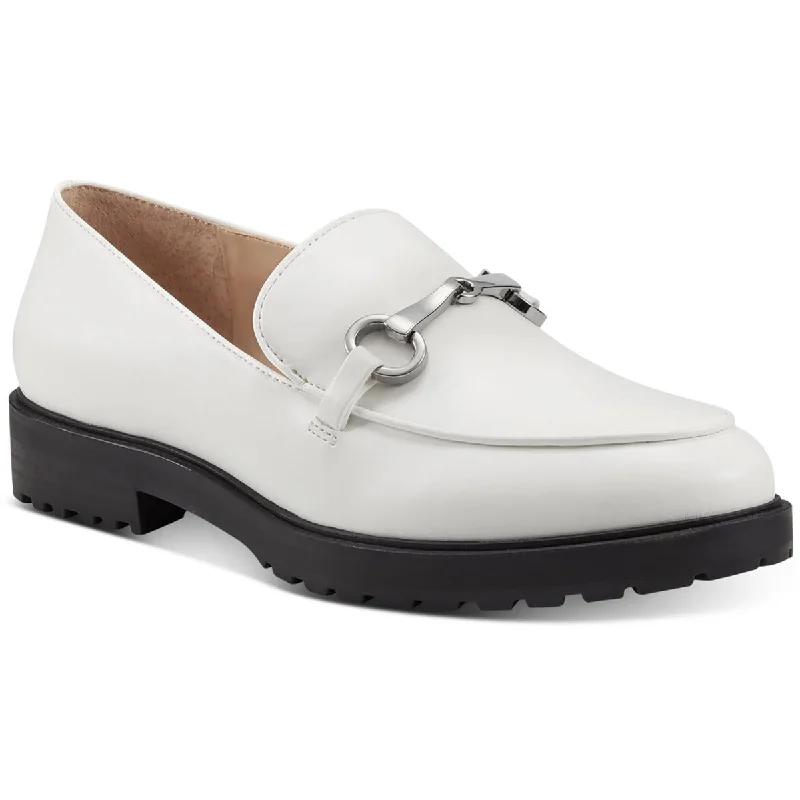 Loafers for outdoor walks-INC Womens Taylyn Faux Leather Lugged Sole Loafers