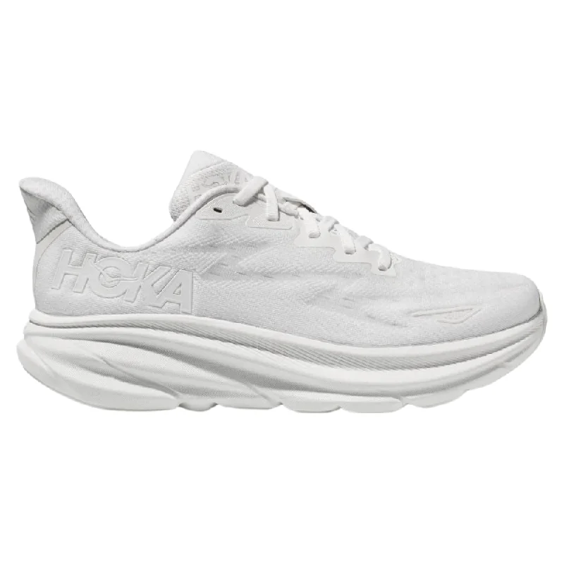 top running shoes for marathon-Hoka Clifton 9 White/White Running Shoe (Women's)