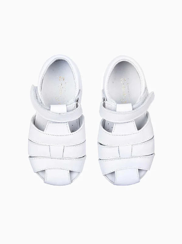 White Leather Toddler Toledo Sandals