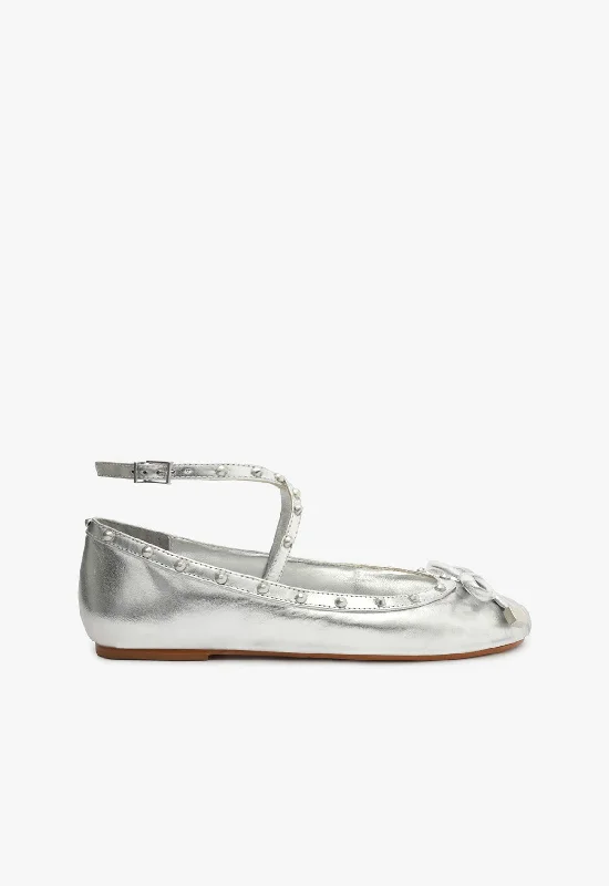 Flats with scenic charm-Larissa Metallic Leather Flat