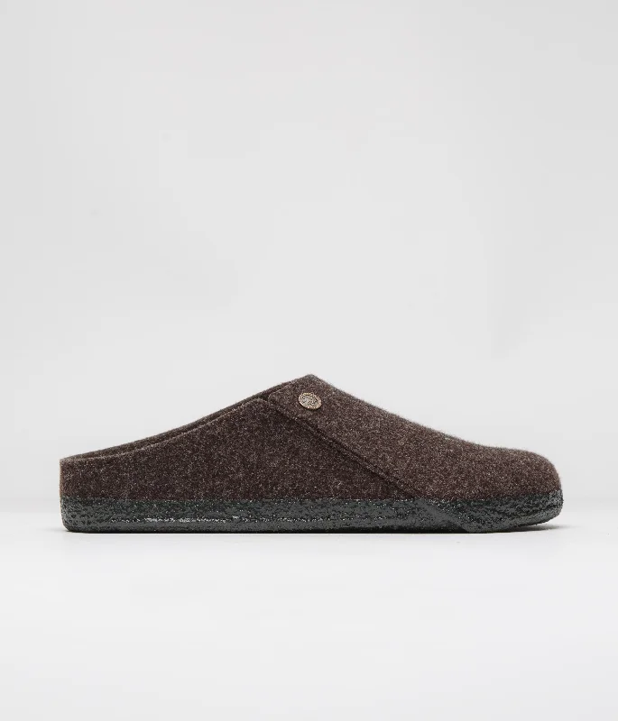 running shoes with fast rebound-Birkenstock Zermatt Shearling Felt Slippers - Mocha