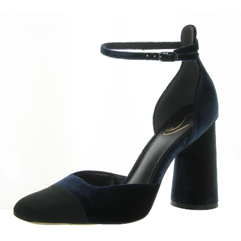 Cristine Womens Velvet Ankle Strap Pumps