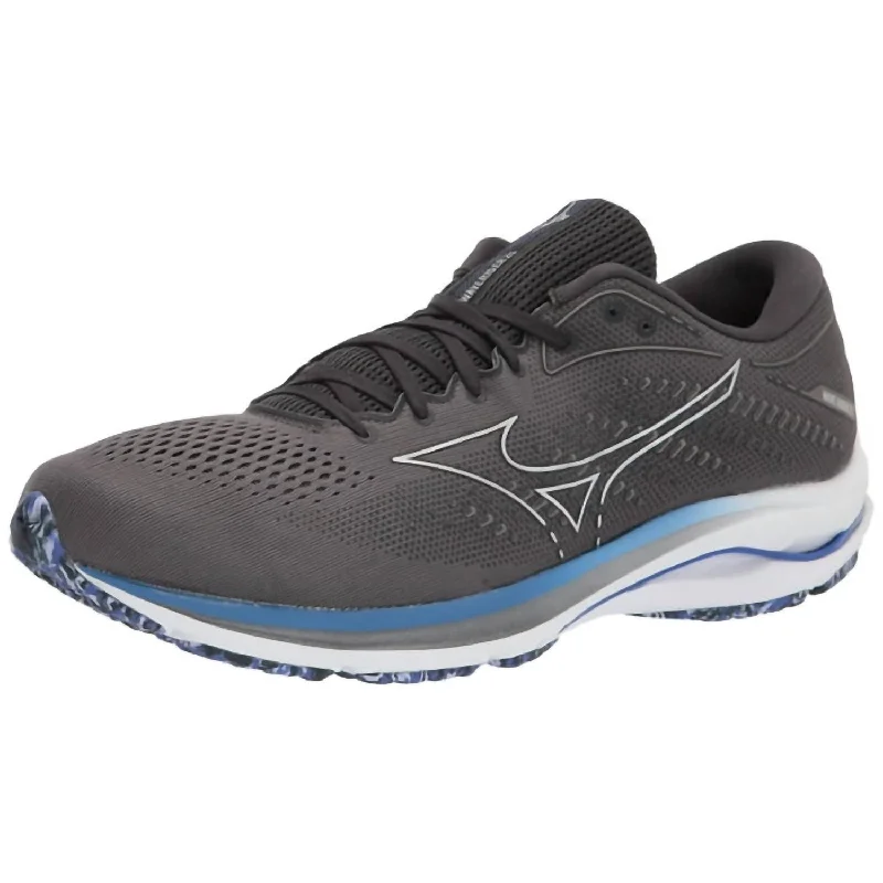 running shoes with moisture wicking-Men's Wave Rider 25 Running Shoe In Obsidian