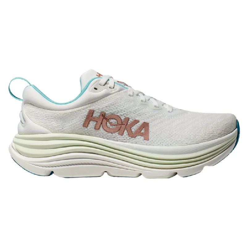 running shoes for fast strides-Hoka Gaviota 5 Frost/Rose Gold Running Shoe (Women's)