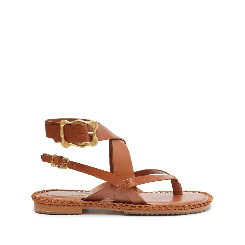 Flats with natural charm-Keith Flat Leather Sandal