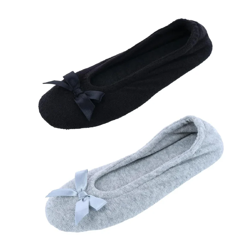 running shoes for forest paths-Women's Terry Ballerina Slipper House Shoe (Pack of 2)