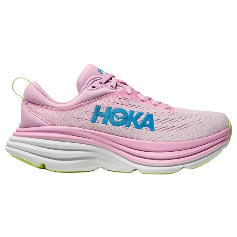 running shoes for cardio health-Hoka Bondi 8 Pink Twilight/Waterpark Running Shoe (Women's)