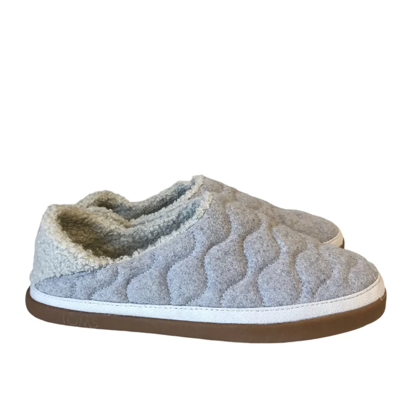 running shoes for muddy runs-Slippers by TOMS In GREY, Size: 9.5