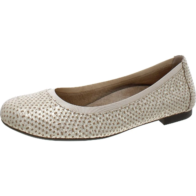 Flats with ample spaces-Vionic Womens Anita Leather Slip On Ballet Flats