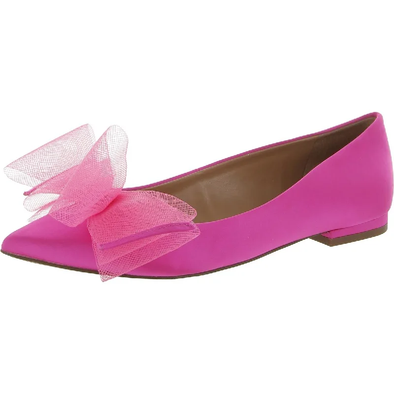 Loafers with eco vibes-Jessica Simpson Womens Elspeth Satin Bow Loafers