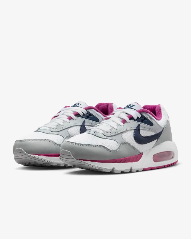 running shoes for humid runs-Nike Air Max Correlate 511417-101 Women's White Wolf Gray Running Shoes REP162