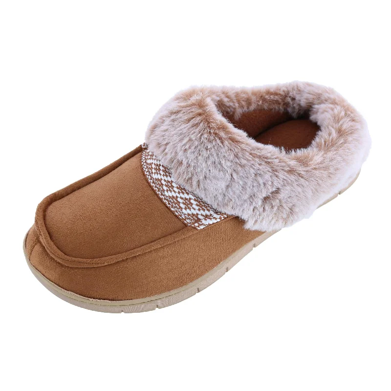 running shoes with quick lacing-Women's Recycled Microsuede and Faux Fur Hoodback Slipper