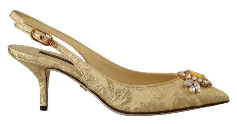 Dolce & Gabbana Gleaming  Crystal Slingback Women's Heels