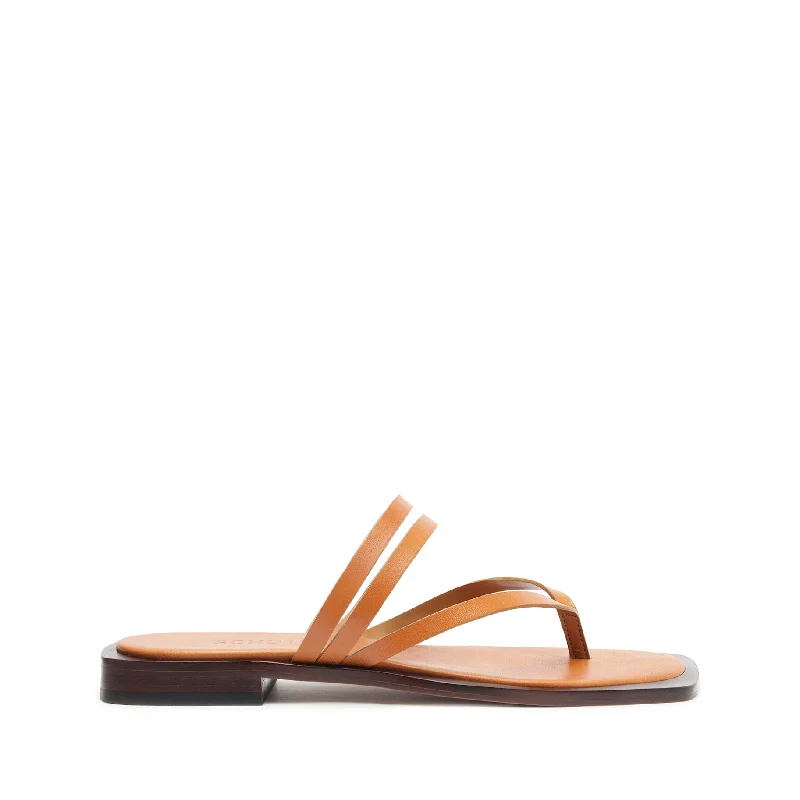 Flats in London-Rania Leather Flat Sandal