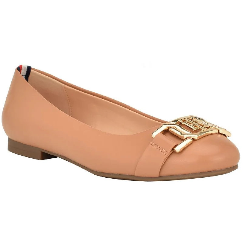 Flats near transit hubs-Tommy Hilfiger Womens Gallyne Logo Flat Ballet Flats