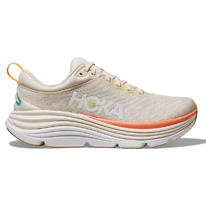 running shoes with gel inserts-Hoka Gaviota 5 Vanilla/Eggnog Running Shoe (Women's)