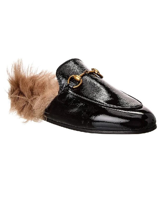 running shoes with wide toe box-Gucci Princetown Patent Slipper