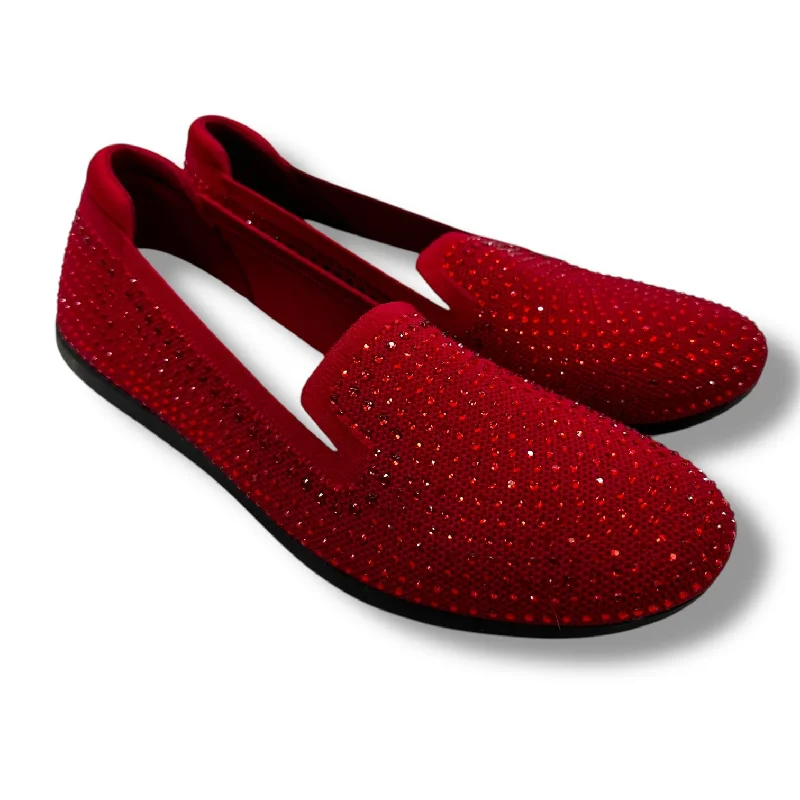 Flats with soundproofing-Shoes Flats By Clarks In Red, Size: 9