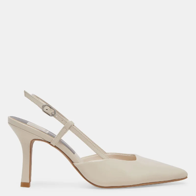 Kim Heels Ivory Crinkle Patent