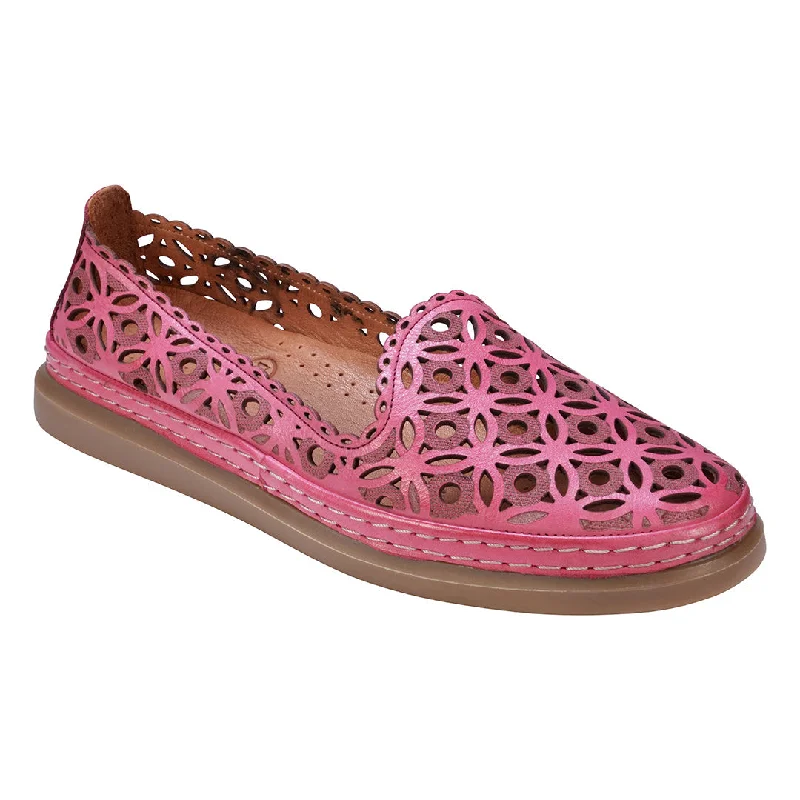 Flats with onsite appeal-Tumi Pink Perforated Leather Flats