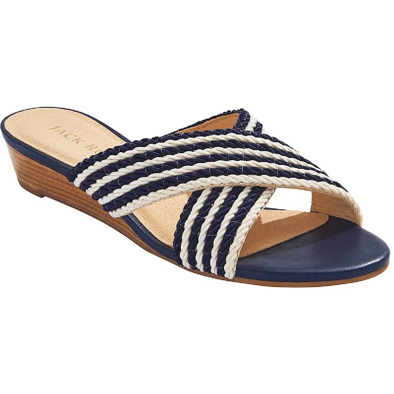 Jack Rogers Womens Dolphin Mini Woven Slip-On Wedge Sandals