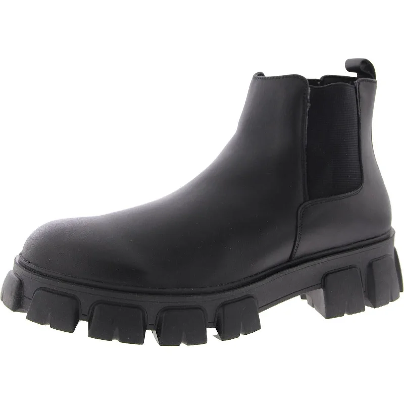 sandals with thick support-How to wear boots with parkas-Steve Madden Mens Copa Pull On K Chelsea Boots