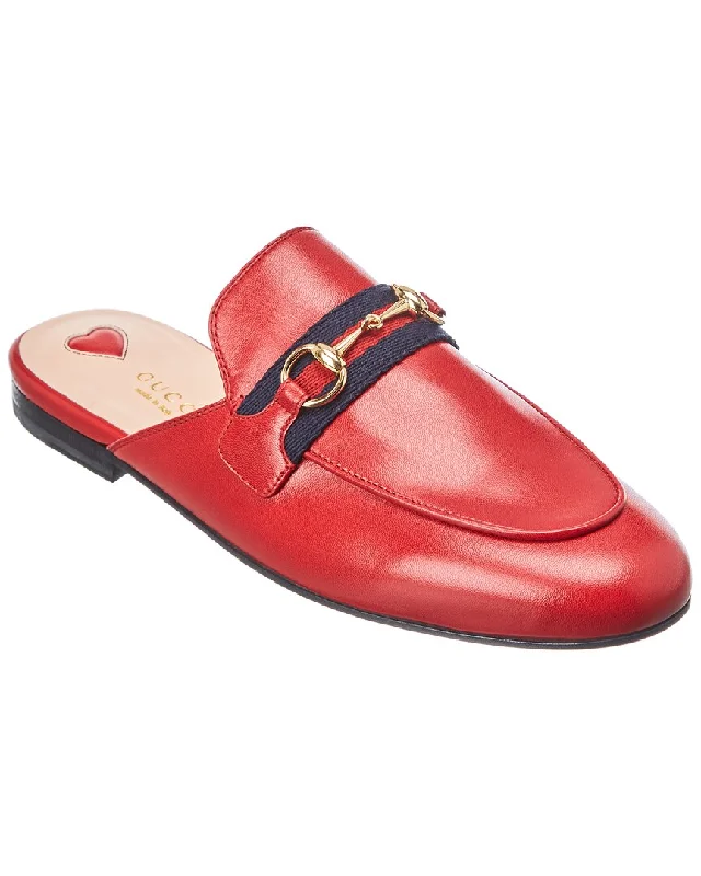 running shoes with patterned sole-Gucci Princetown Leather Slipper