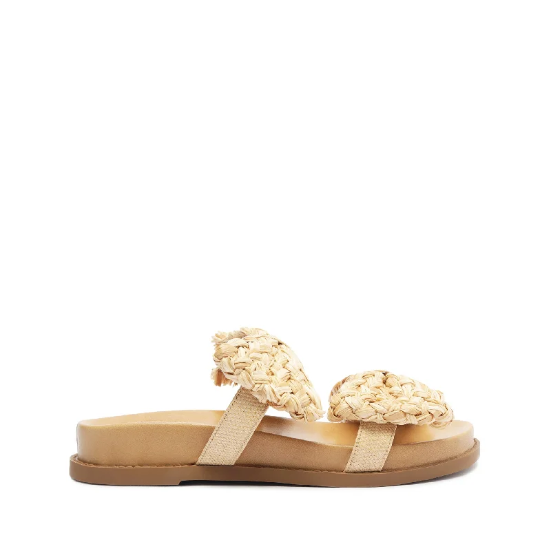 Flats near fitness charm-Lienne Sporty Straw Sandal