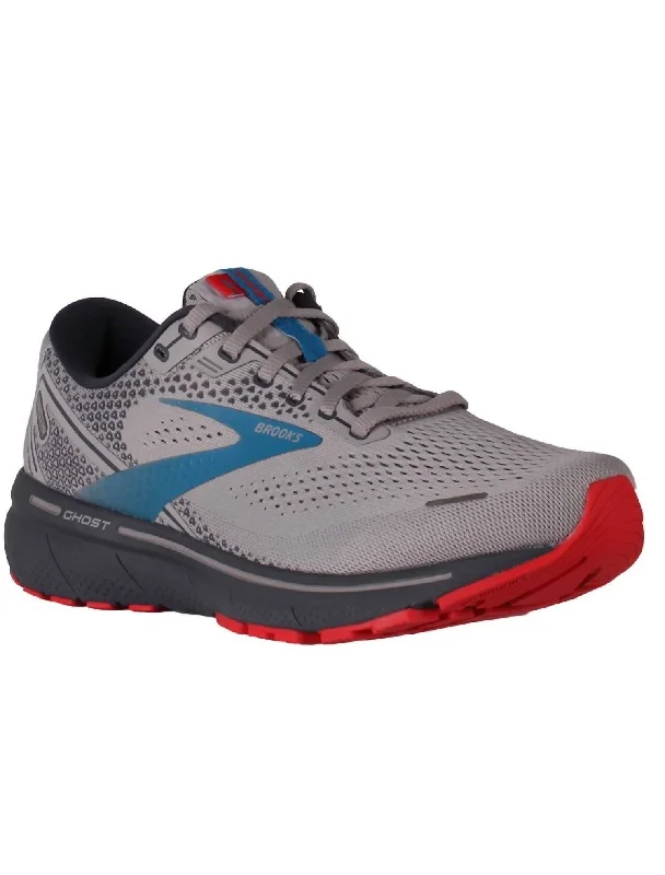 running shoes for casual joggers-Ghost 14 Men's Road-Running Shoes In Grey/blue/red