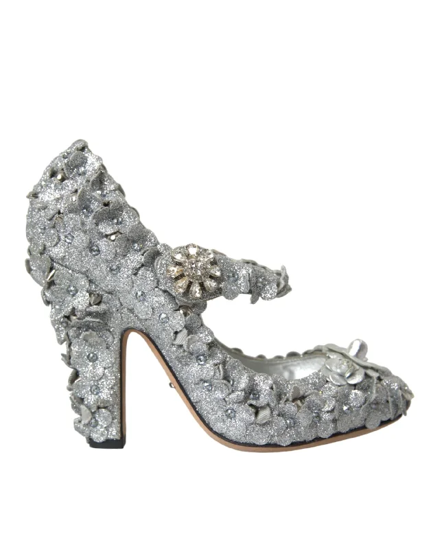 Dolce & Gabbana  Floral Crystal Mary Jane Pumps Women's Shoes