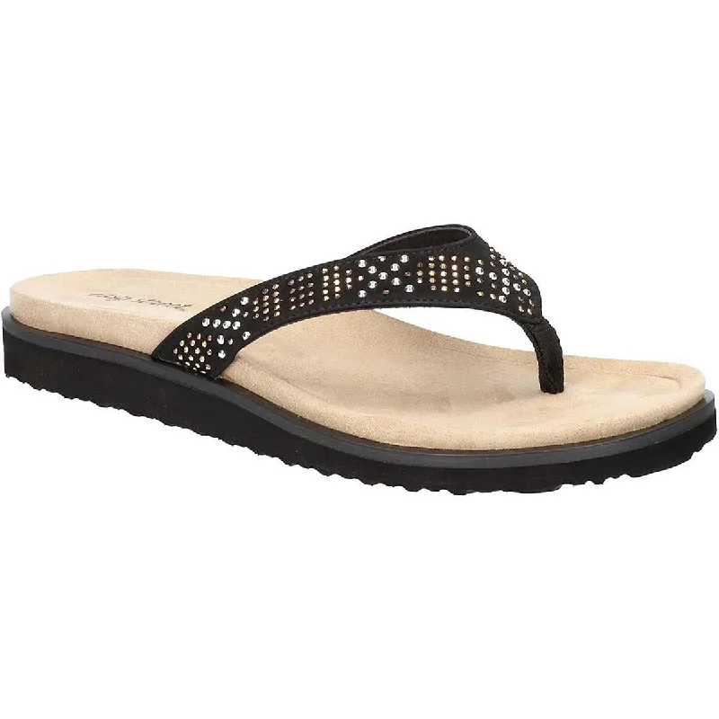 Flats in up-and-coming area-Easy Street Womens Stevie  Slip On Flats Thong Sandals