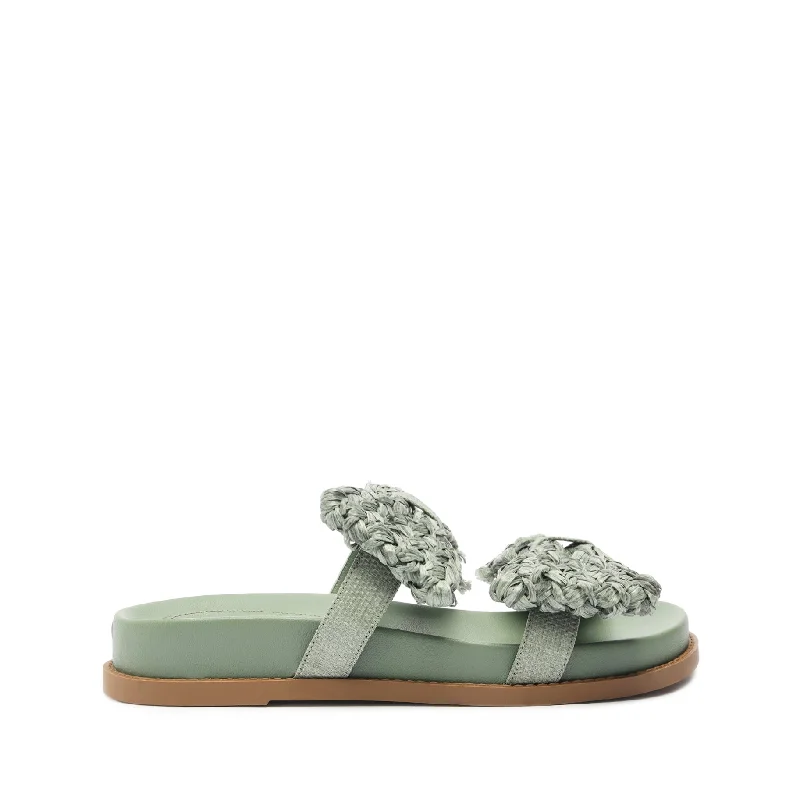 Flats with private spaces-Lienne Sporty Straw Sandal