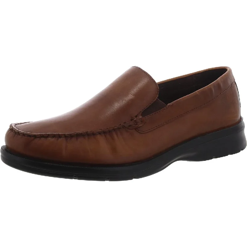 Loafers for cool strolls-Rockport Mens Palmer Leather Slip-On Loafers