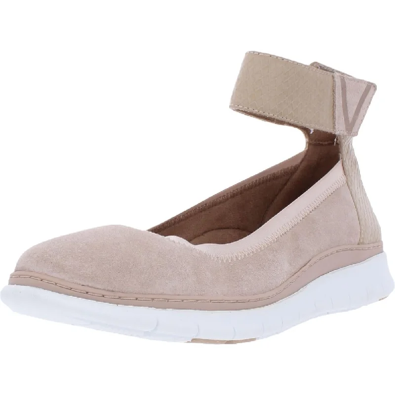 Flats in affordable spaces-Vionic Womens Camile Suede Ankle Strap Ballet Flats