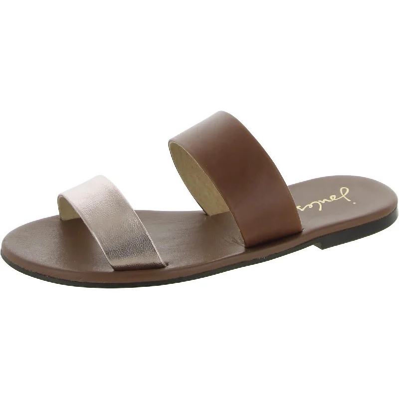 Joules Womens Fenthorpe Leather Metallic Slide Sandals