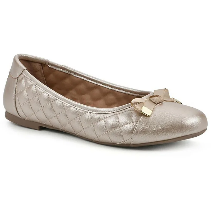 Flats with bright interiors-White Mountain Womens Seaglass Faux Leather Almond toe Ballet Flats