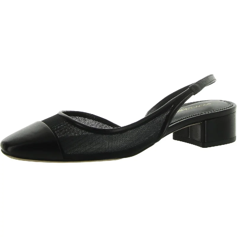 Flats with nearby charm-Veronica Beard Womens Cushioned Footbed Block Heel D'Orsay