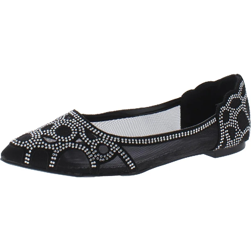 Loafers for cool weather-Journee Collection Womens Rhinestone Mesh Loafers